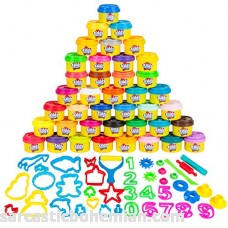 KIDDY DOUGH 40 Pack of Birthday Party Favors Bulk Dough & Clay Pack Includes Molded Animal Shaped Lids + 40 Shapes & Numbers Dough Tools Holiday Edition 1oz Tubs 40oz Total 40 Pack Of Dough B07B2Z3PVQ